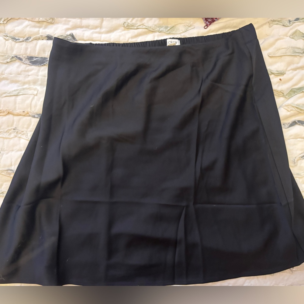NWT Jcrew Black Satin Skirt-Large